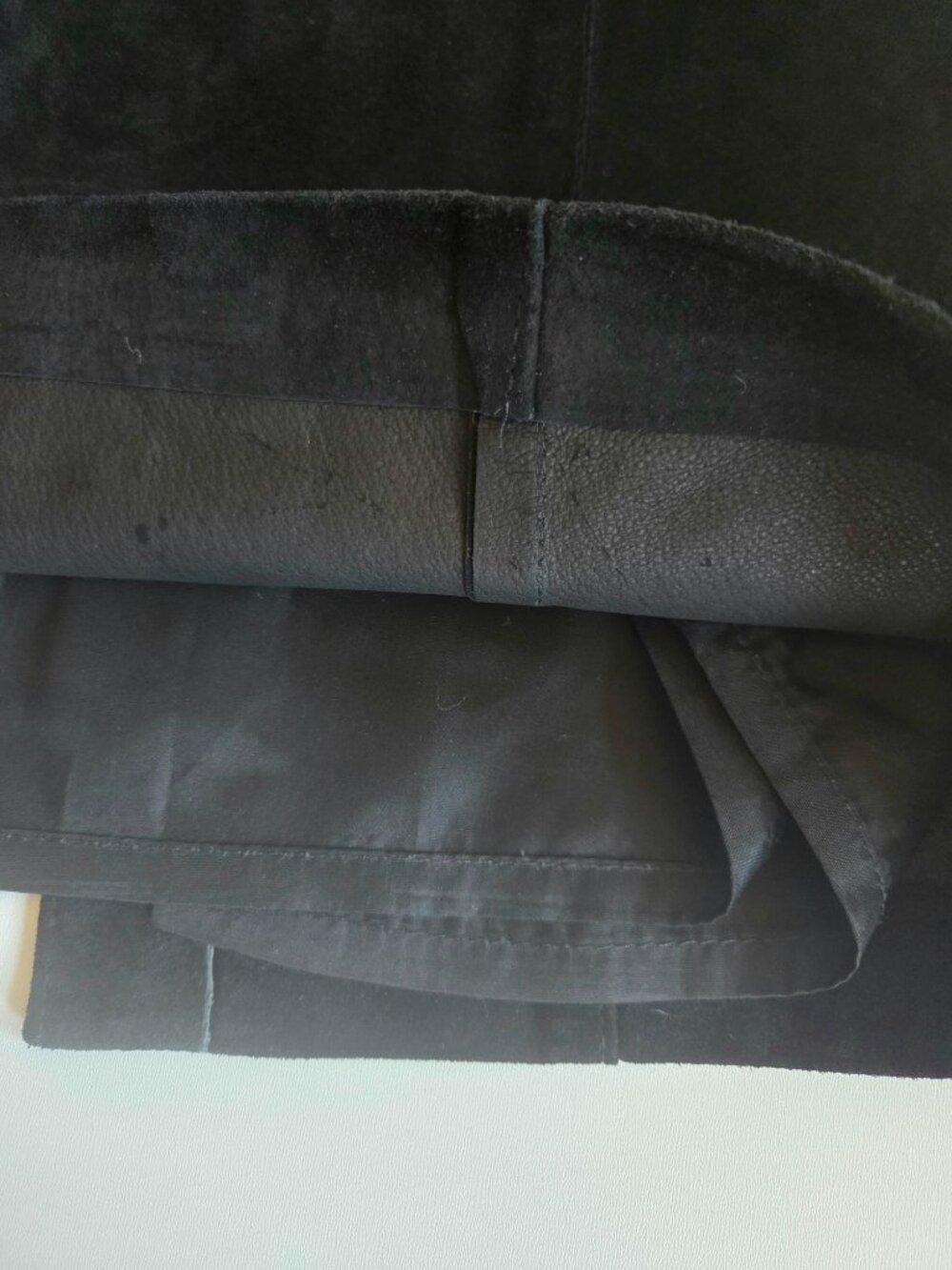 Danier Suede Leather Black Pencil Skirt Office Business - Picture 6 of 6